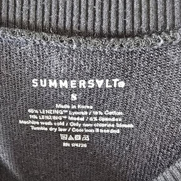 Summersalt Black The Softest French Terry Puff Sleeve Pullover Sweatshirt Small - Picture 4 of 6